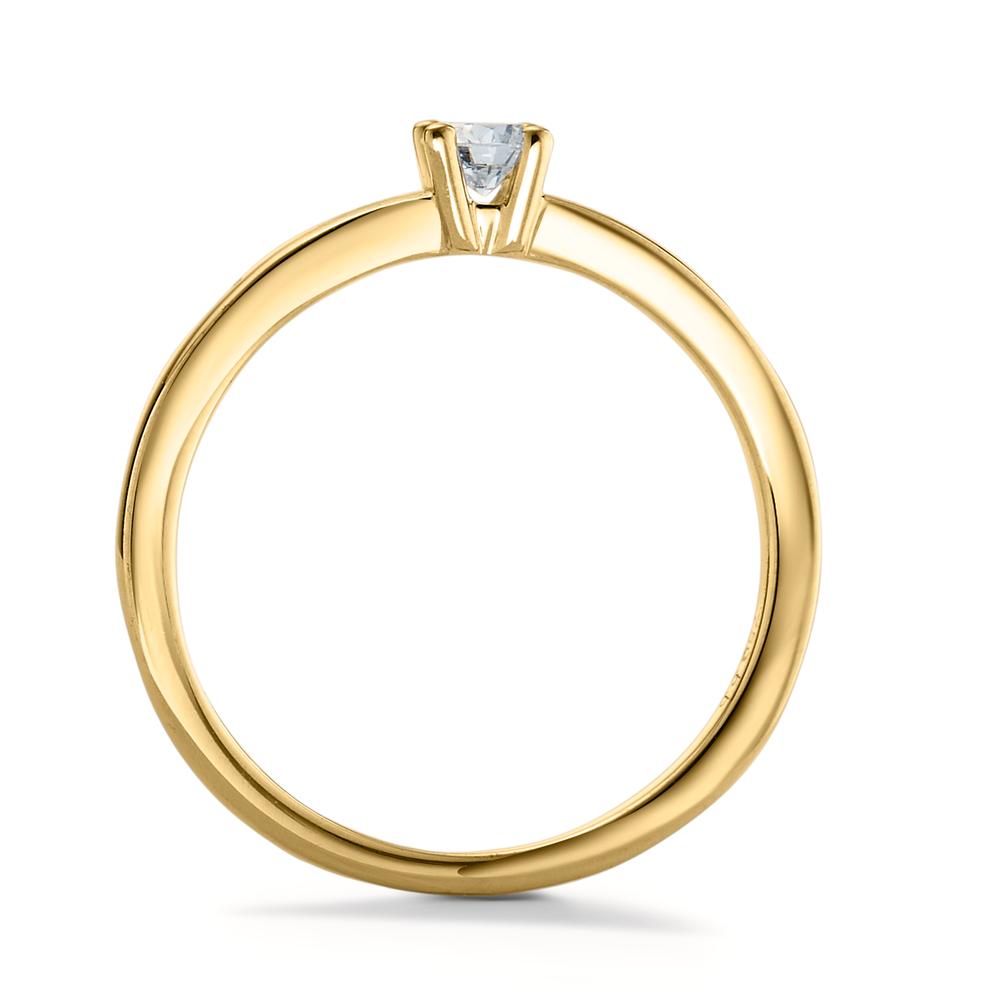 pierścionek zaręczynowy złoto żółte 750/18 K Diament biały, 0.15 ct, [Brillant], w-si