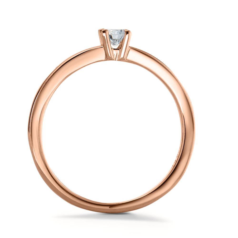 pierścionek zaręczynowy złoto czerwone 750/18 K Diament biały, 0.15 ct, [Brillant], w-si