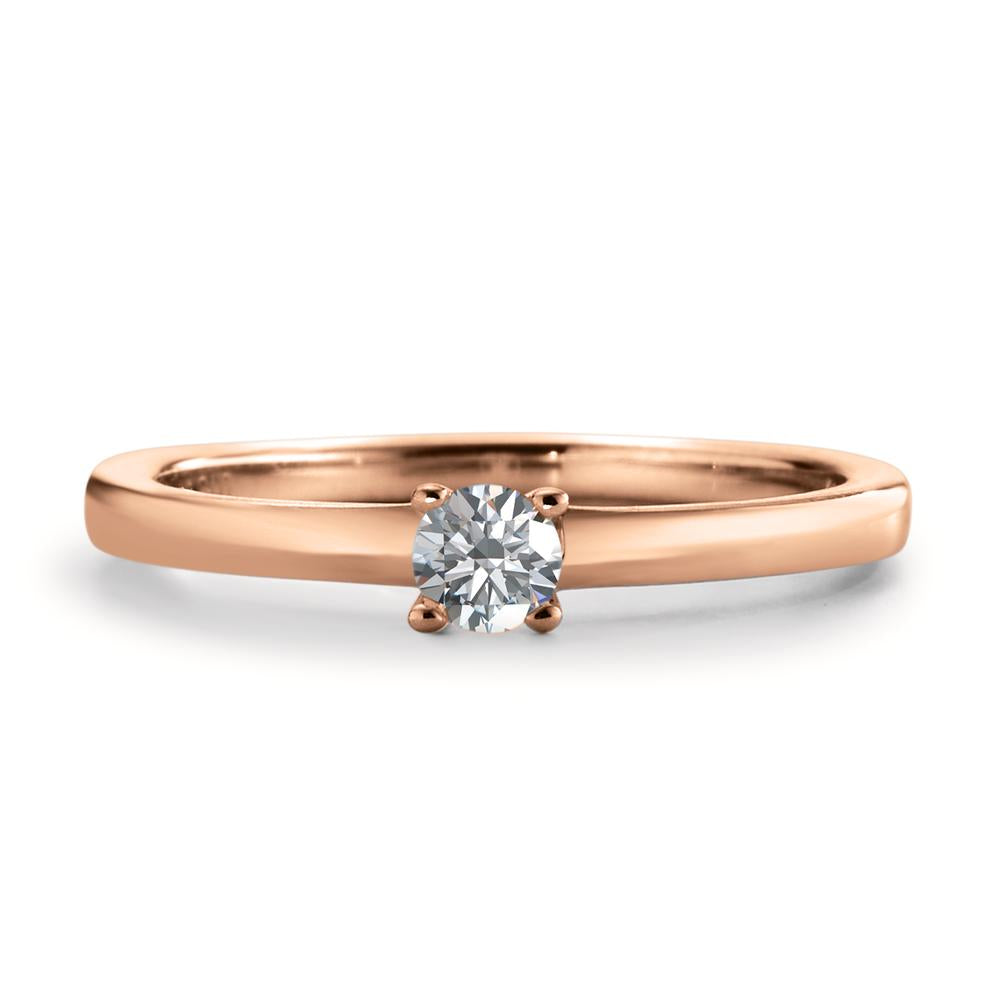 pierścionek zaręczynowy złoto czerwone 750/18 K Diament biały, 0.15 ct, [Brillant], w-si