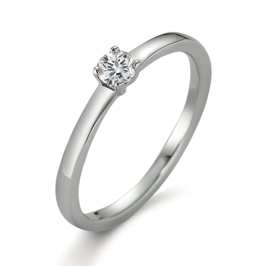 pierścionek zaręczynowy platyna 950 Diament biały, 0.15 ct, [Brillant], w-si