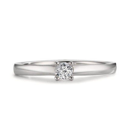 pierścionek zaręczynowy platyna 950 Diament biały, 0.15 ct, [Brillant], w-si