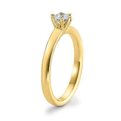 pierścionek zaręczynowy złoto żółte 750/18 K Diament biały, 0.20 ct, [Brillant], w-si
