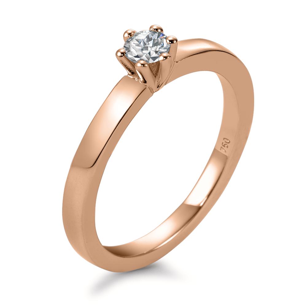pierścionek zaręczynowy złoto czerwone 750/18 K Diament biały, 0.20 ct, [Brillant], w-si