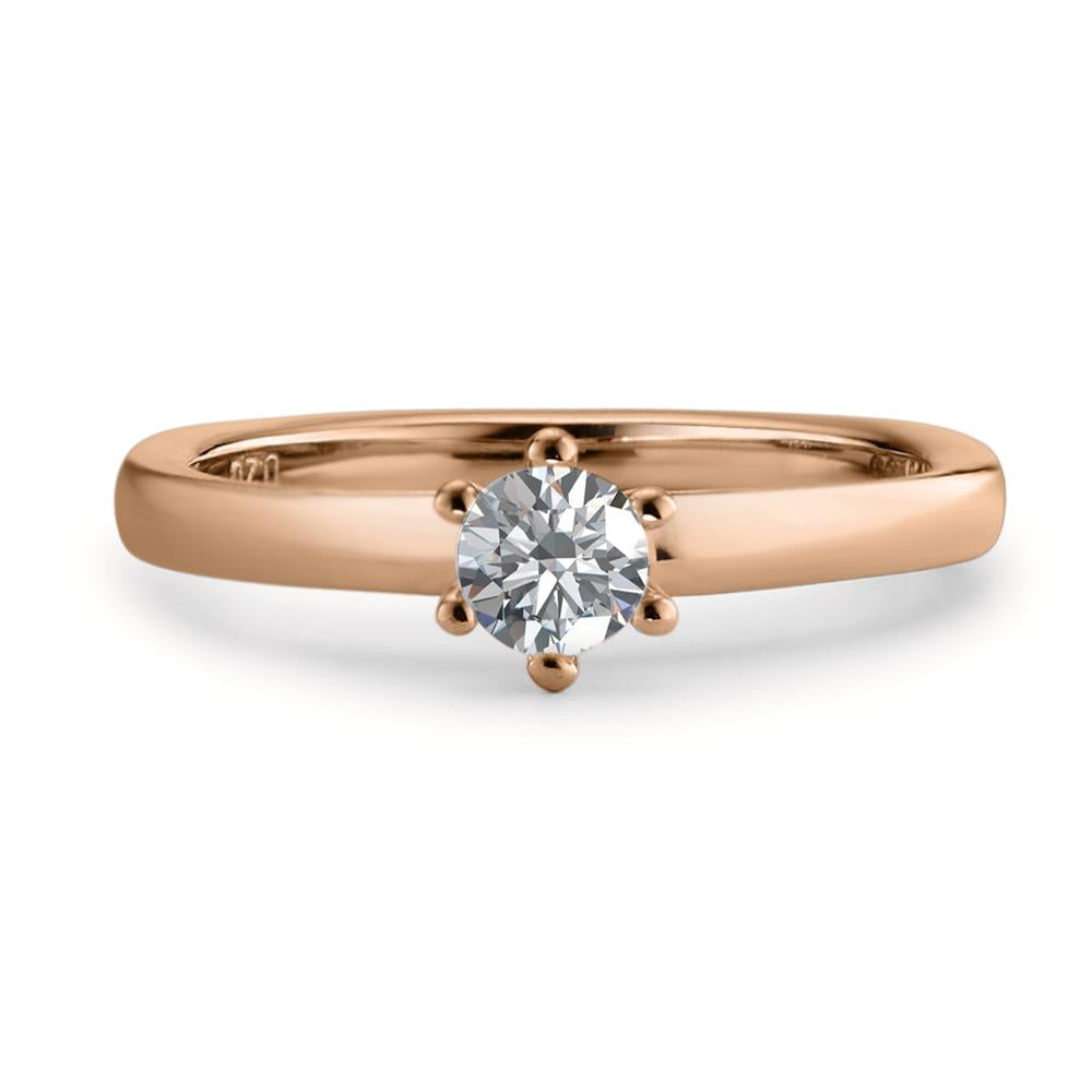 pierścionek zaręczynowy złoto czerwone 750/18 K Diament biały, 0.20 ct, [Brillant], w-si
