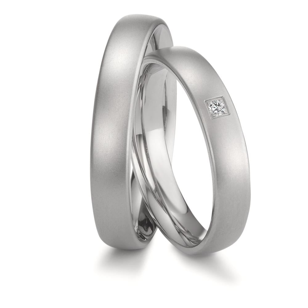 obrączka partnerska stal nierdzewna Diament 0.02 ct, w-si