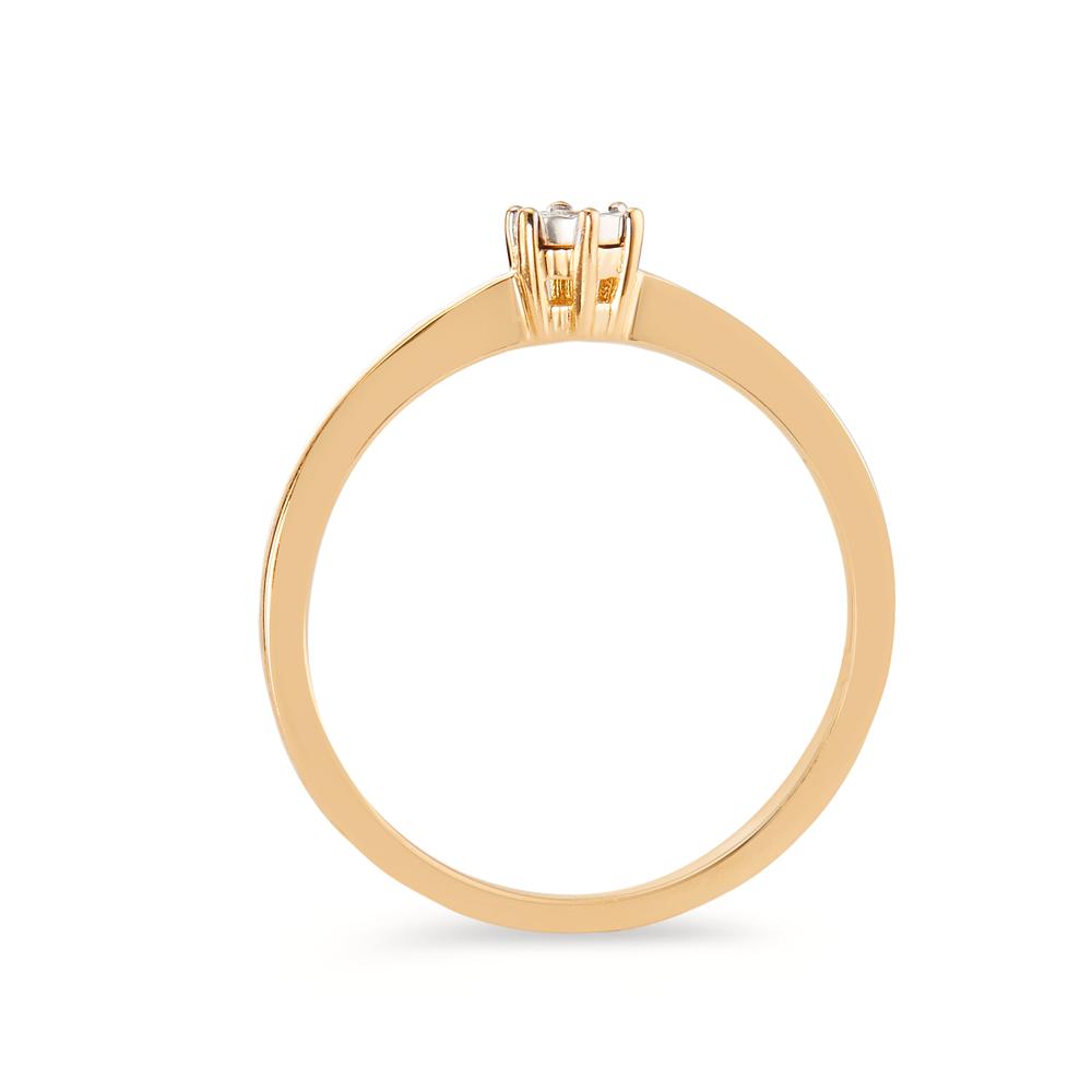 pierścionek zaręczynowy złoto żółte 750/18 K Diament 0.03 ct, w-si dwubarwny
