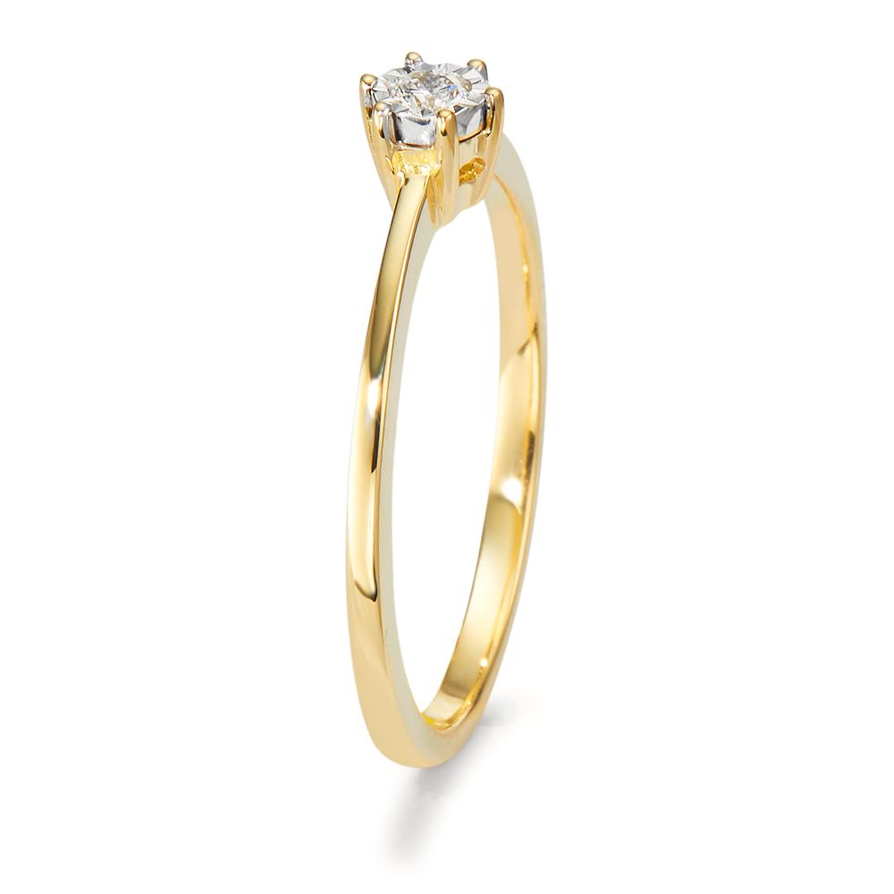 pierścionek zaręczynowy złoto żółte 750/18 K Diament 0.05 ct, w-si dwubarwny Ø4 mm