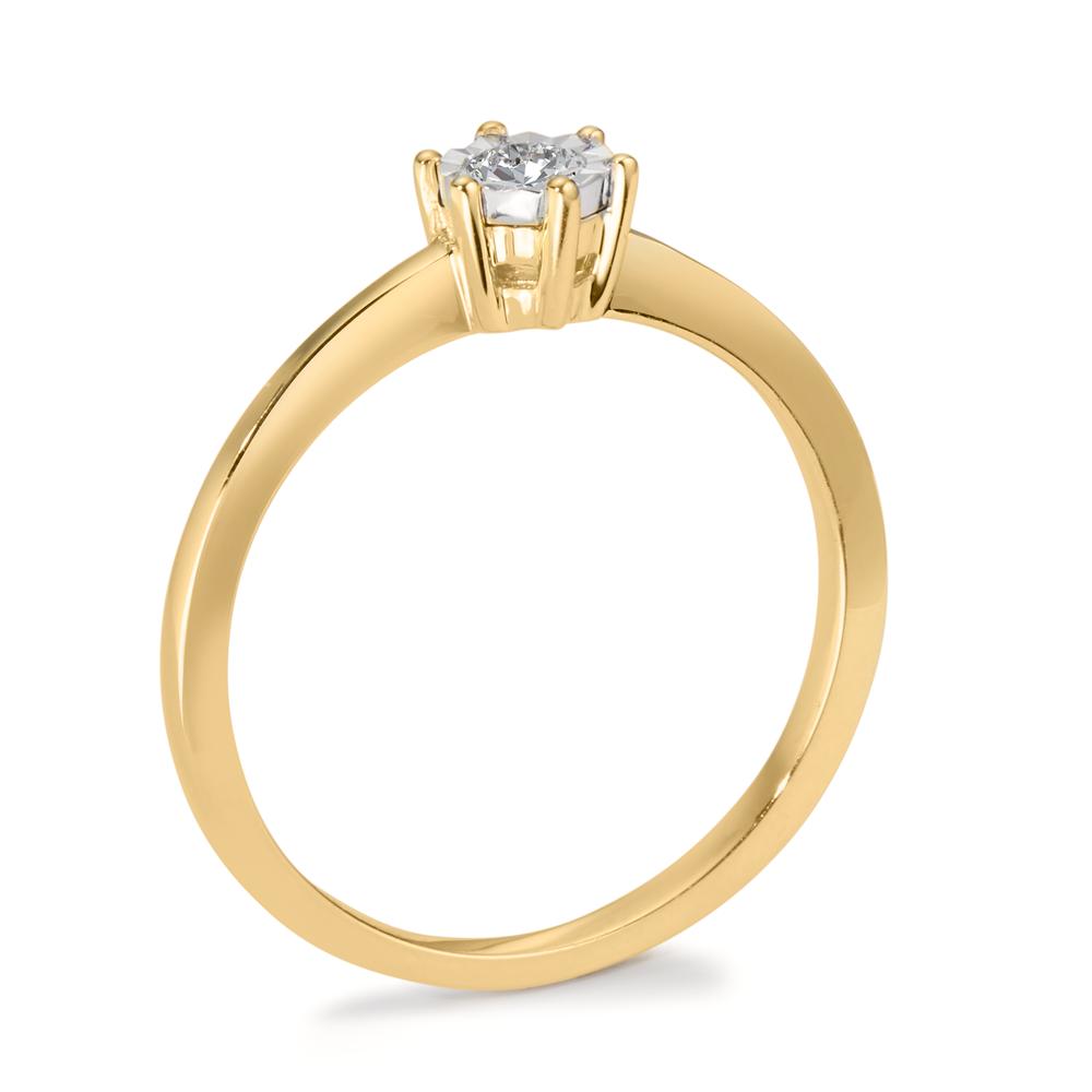 pierścionek zaręczynowy złoto żółte 750/18 K Diament 0.10 ct, w-si dwubarwny