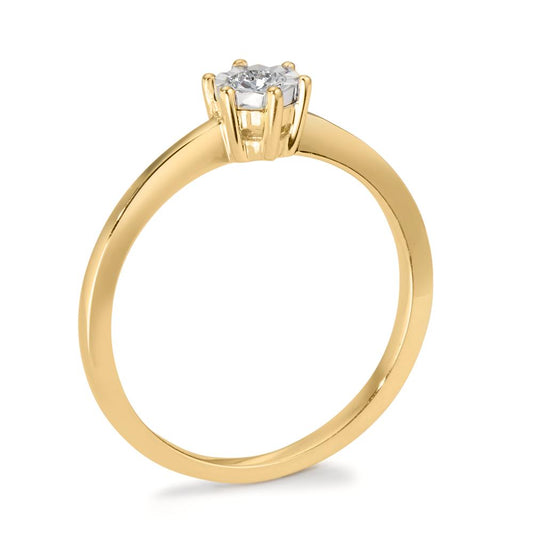 pierścionek zaręczynowy złoto żółte 750/18 K Diament 0.10 ct, w-si dwubarwny