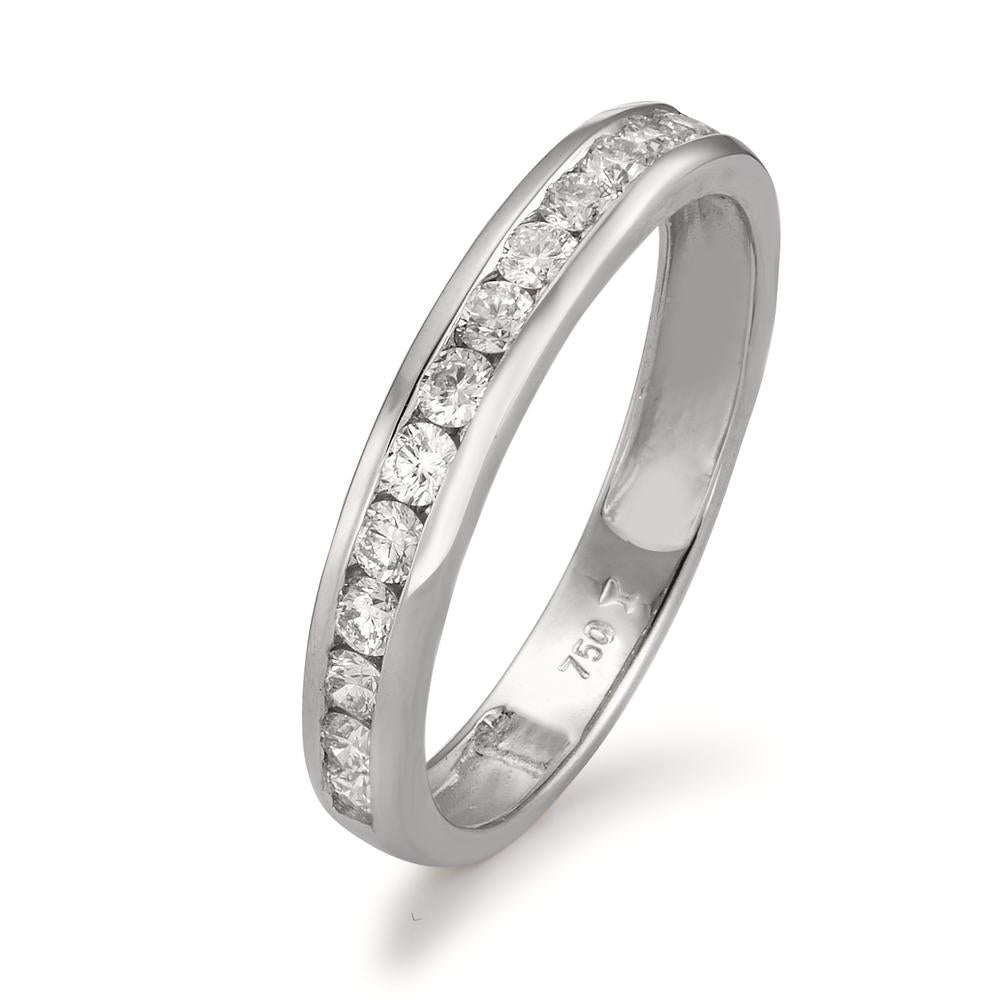 pierścionek pamięci złoto białe 750/18 K Diament 0.51 ct, 15 kamienie, w-si