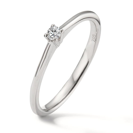 pierścionek zaręczynowy złoto białe 750/18 K Diament 0.05 ct, w-si