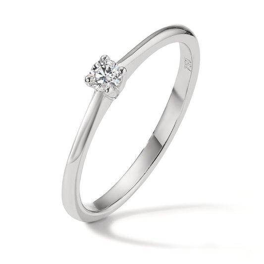 pierścionek zaręczynowy złoto białe 750/18 K Diament 0.10 ct, w-si