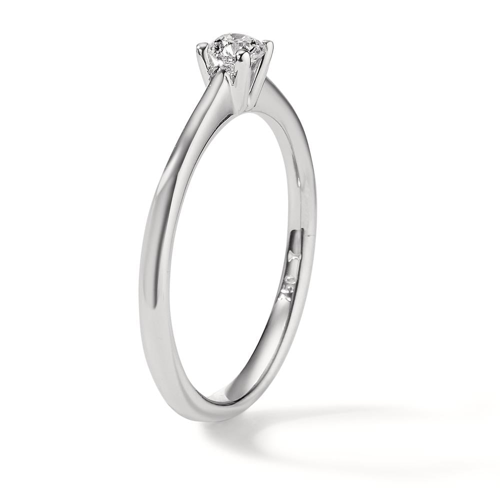 pierścionek zaręczynowy złoto białe 750/18 K Diament 0.20 ct, w-si