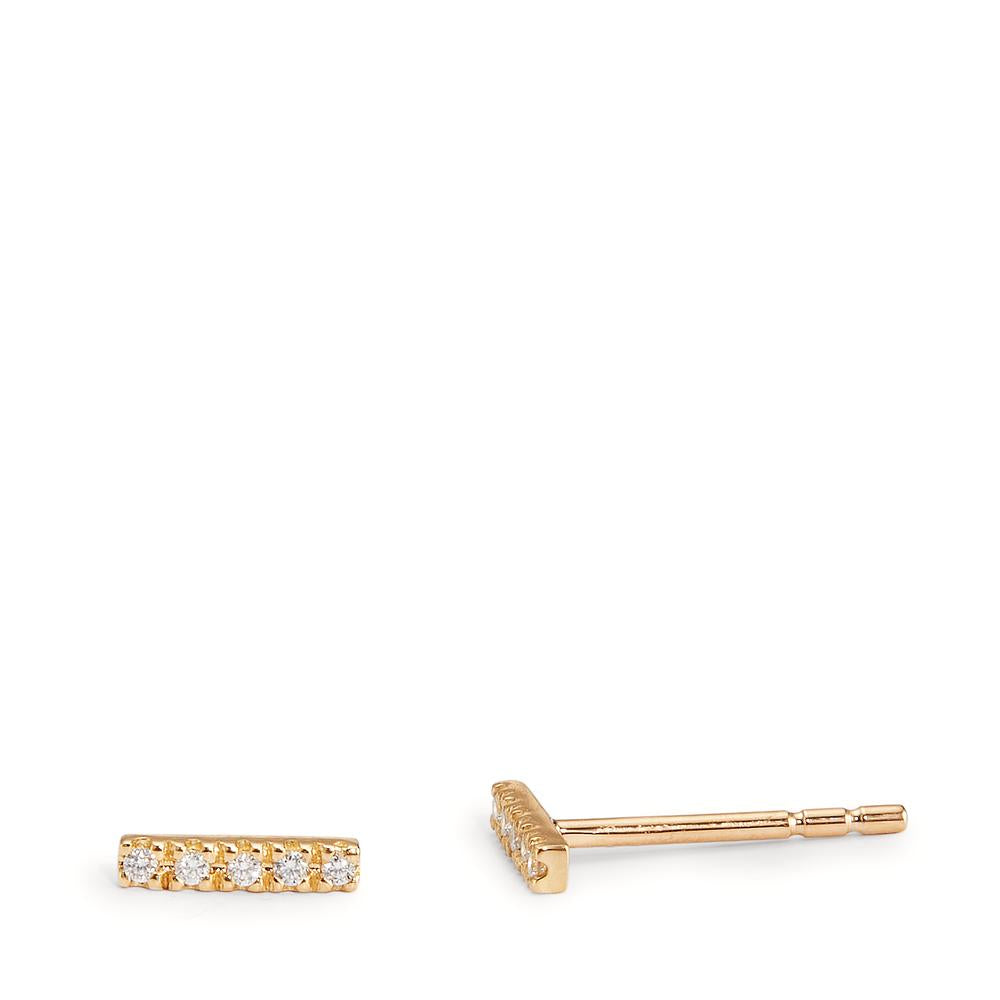 kolczyki wkrętki złoto żółte 750/18 K Diament 0.05 ct, 10 kamienie, w-si
