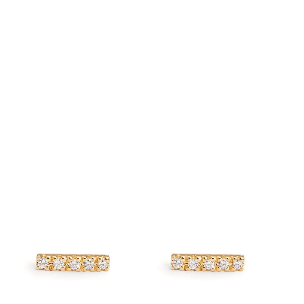 kolczyki wkrętki złoto żółte 750/18 K Diament 0.05 ct, 10 kamienie, w-si