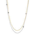 Naszyjnik złoto białe 750/18 K, złoto żółte 750/18 K Diament 0.16 ct, 5 kamienie, w-si 42-45 cm