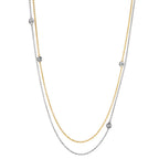 Naszyjnik złoto białe 750/18 K, złoto żółte 750/18 K Diament 0.16 ct, 5 kamienie, w-si 42-45 cm