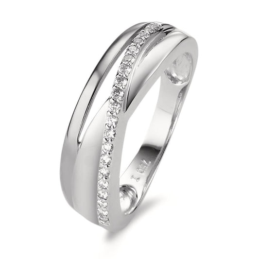 pierścionek złoto białe 750/18 K Diament 0.15 ct, 20 kamienie, w-si