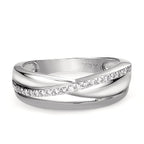 pierścionek złoto białe 750/18 K Diament 0.15 ct, 20 kamienie, w-si