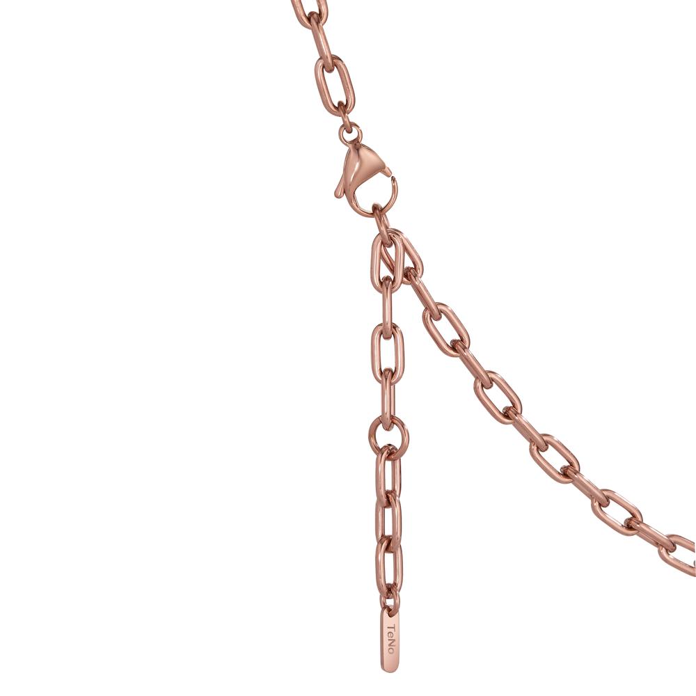 Naszyjnik stal nierdzewna, węgiel róża Powłoka IP 43-48 cm