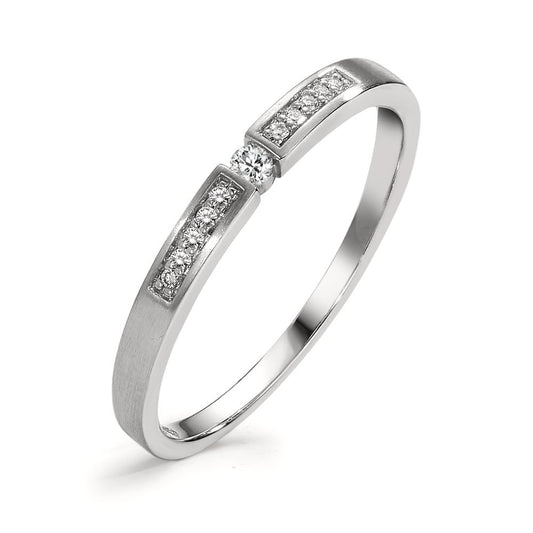 pierścionek zaręczynowy złoto białe 585/14 K Diament 0.07 ct, 11 kamienie, w-si