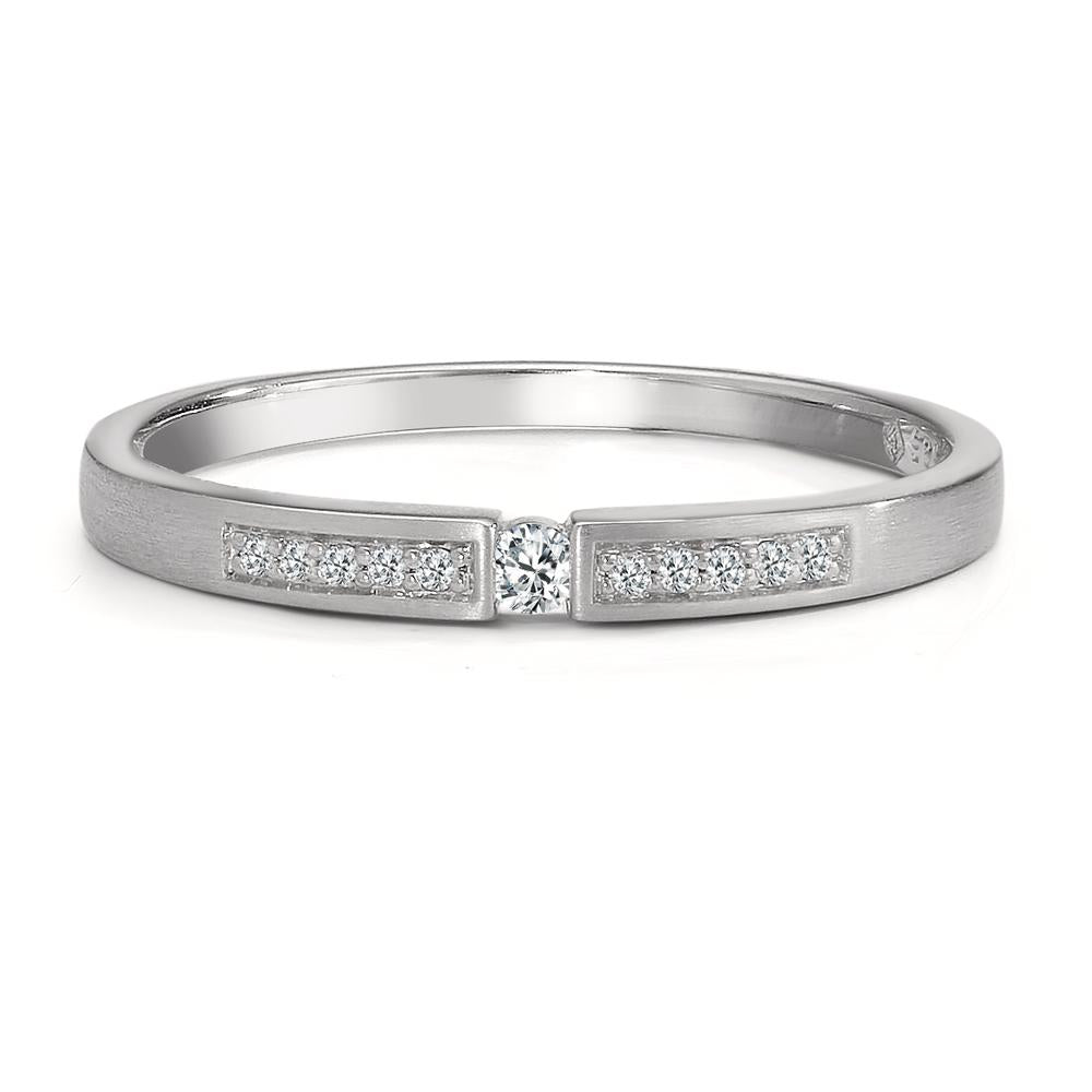 pierścionek zaręczynowy złoto białe 585/14 K Diament 0.07 ct, 11 kamienie, w-si