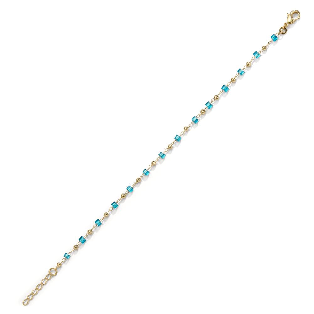 bransoletka brąz Kryształ woda, 14 kamienie pozłacany 16-18 cm
