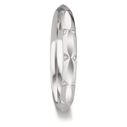obrączka partnerska złoto białe 750/18 K Diament 0.072 ct, 24 kamienie, w-vsi