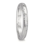 obrączka partnerska złoto białe 750/18 K Diament 0.064 ct, 14 kamienie, w-vsi