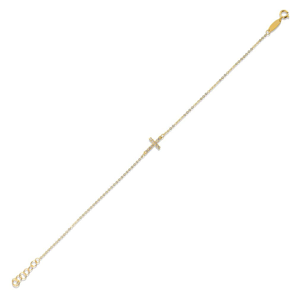 bransoletka złoto żółte 375/9 K Cyrkonia 11 kamienie Przechodzić 17-19 cm