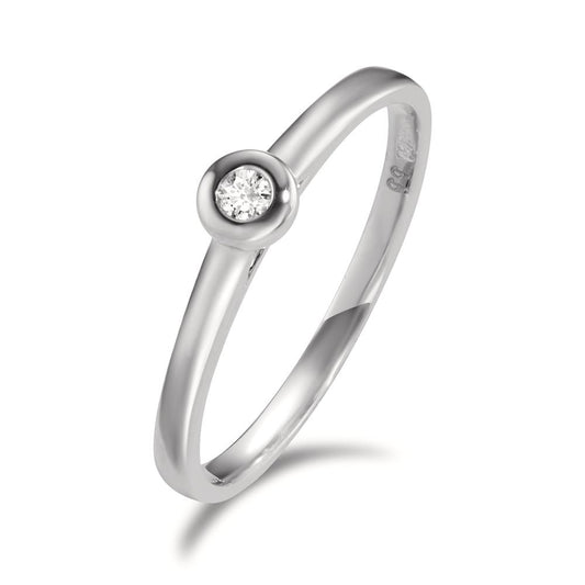pierścionek zaręczynowy złoto białe 750/18 K Diament 0.03 ct, w-si