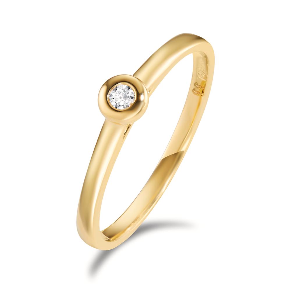 pierścionek zaręczynowy złoto żółte 750/18 K Diament 0.03 ct, w-si