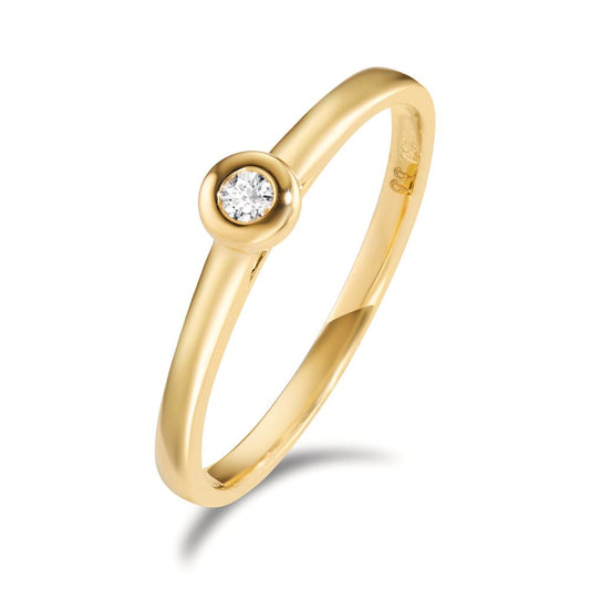 pierścionek zaręczynowy złoto żółte 750/18 K Diament 0.03 ct, w-si