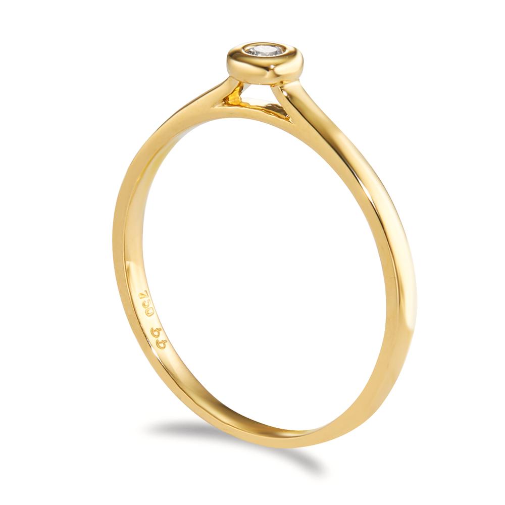 pierścionek zaręczynowy złoto żółte 750/18 K Diament 0.03 ct, w-si