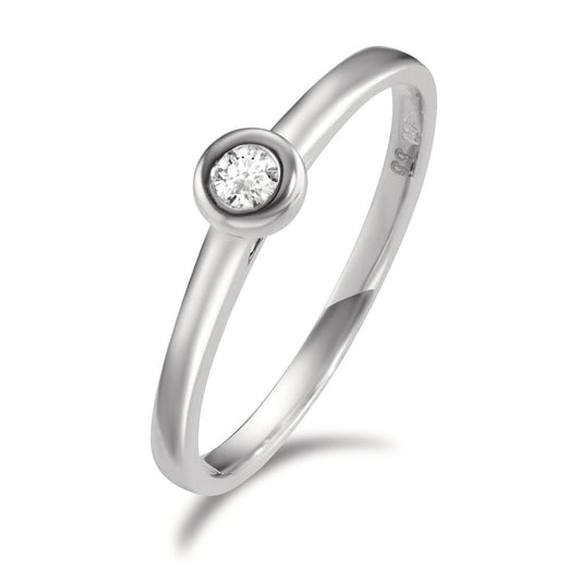 pierścionek zaręczynowy złoto białe 750/18 K Diament 0.05 ct, w-si