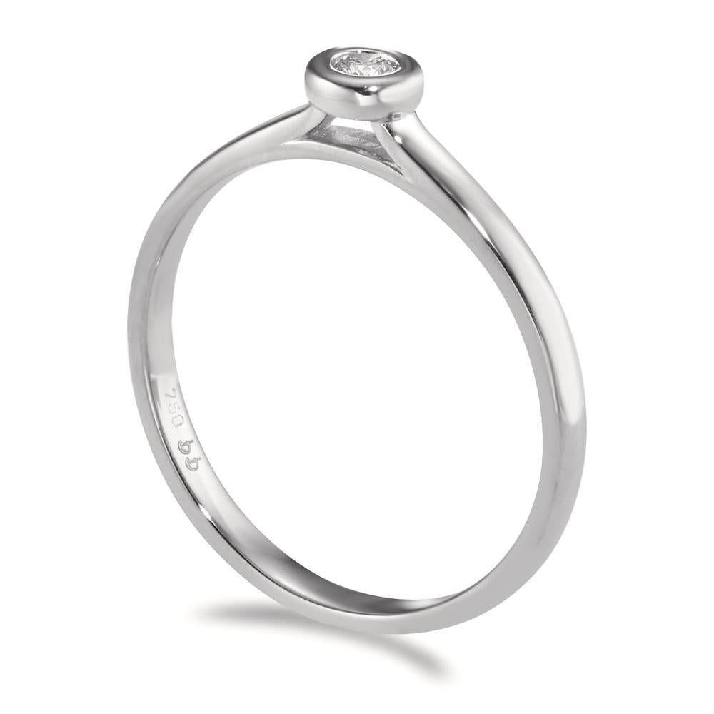 pierścionek zaręczynowy złoto białe 750/18 K Diament 0.05 ct, w-si