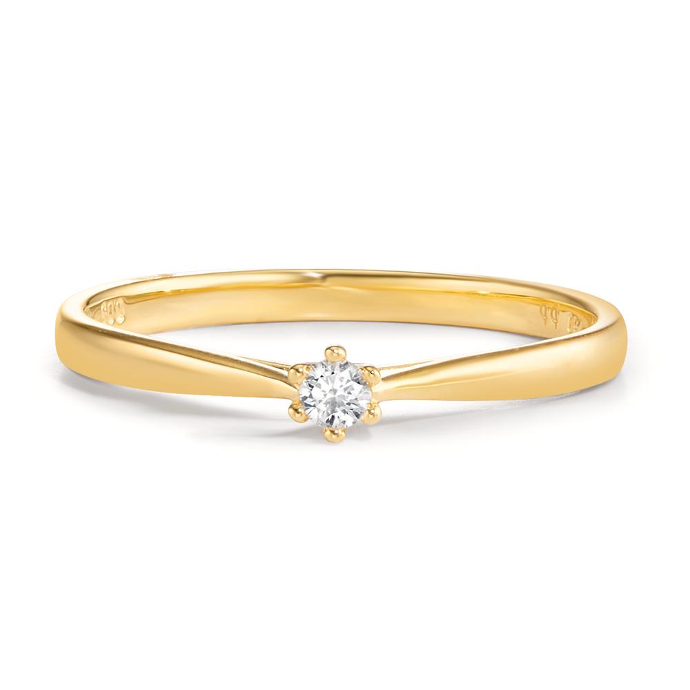 pierścionek zaręczynowy złoto żółte 750/18 K Diament 0.05 ct, w-si