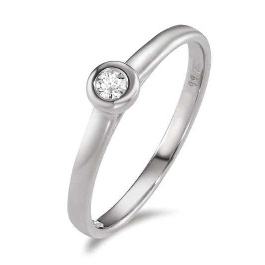 pierścionek zaręczynowy złoto białe 750/18 K Diament 0.07 ct, w-si