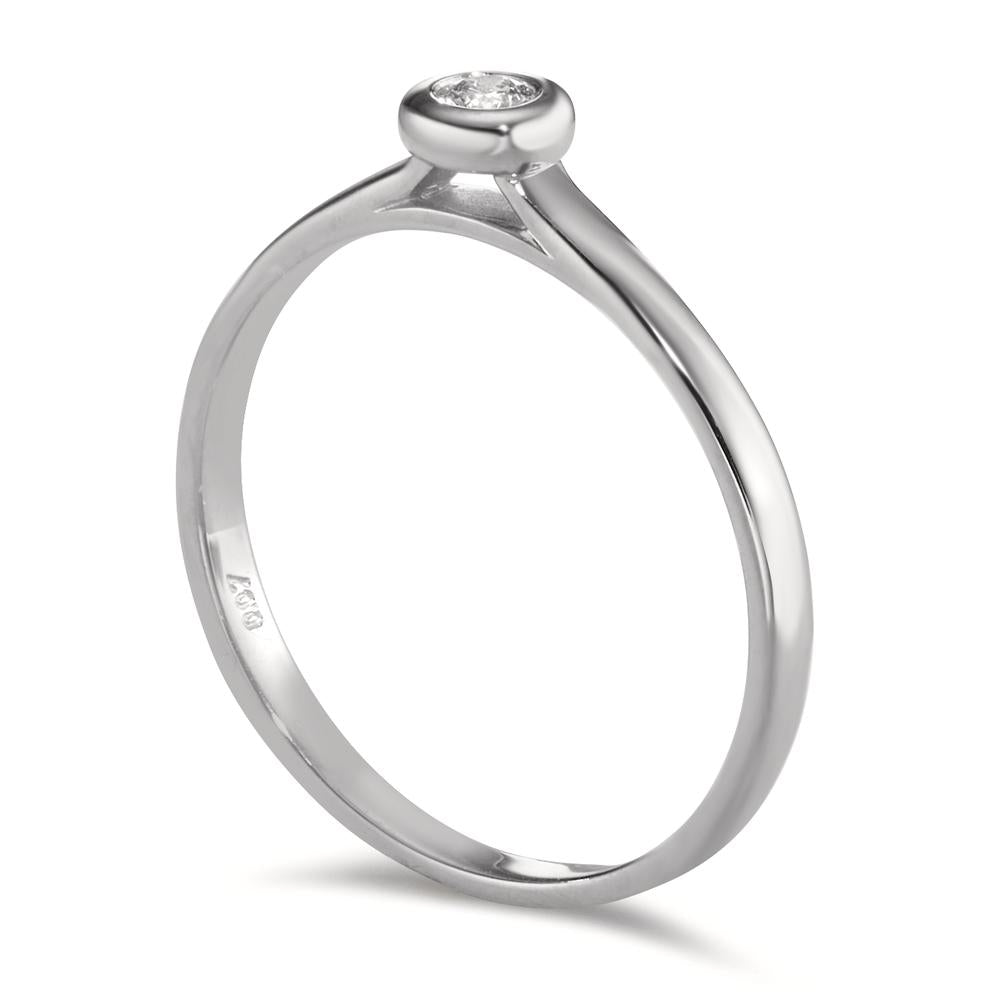 pierścionek zaręczynowy złoto białe 750/18 K Diament 0.07 ct, w-si