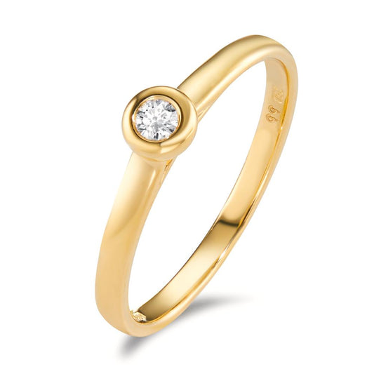 pierścionek zaręczynowy złoto żółte 750/18 K Diament 0.07 ct, w-si