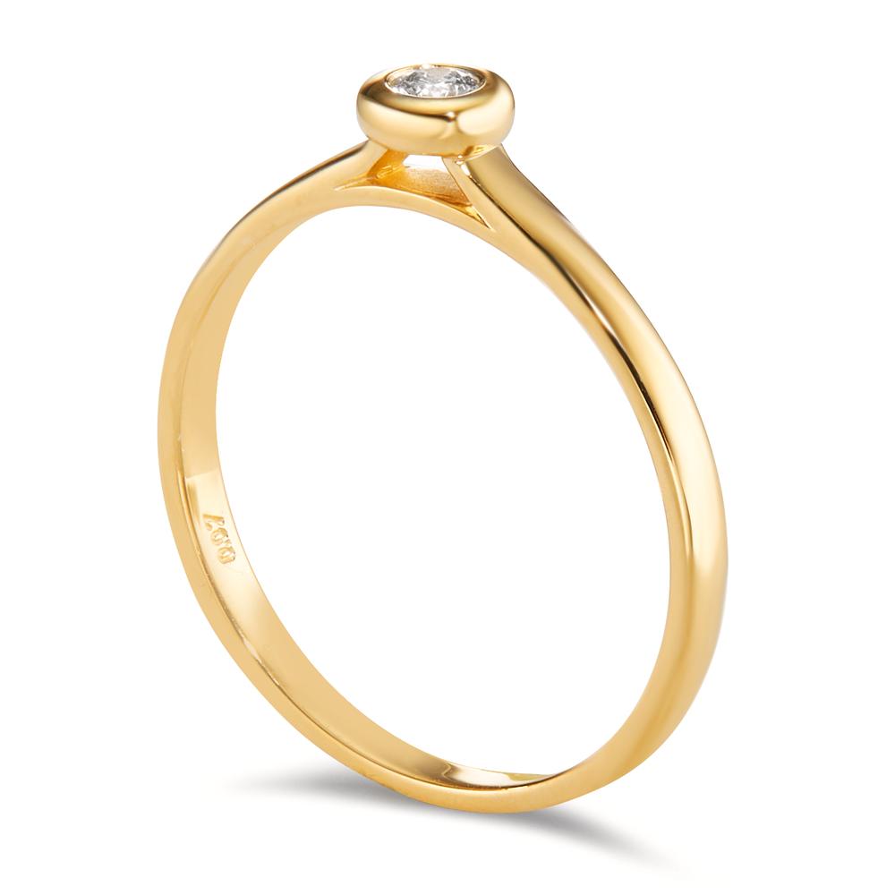 pierścionek zaręczynowy złoto żółte 750/18 K Diament 0.07 ct, w-si