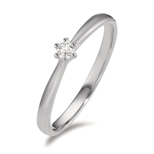 pierścionek zaręczynowy złoto białe 750/18 K Diament 0.075 ct, w-si