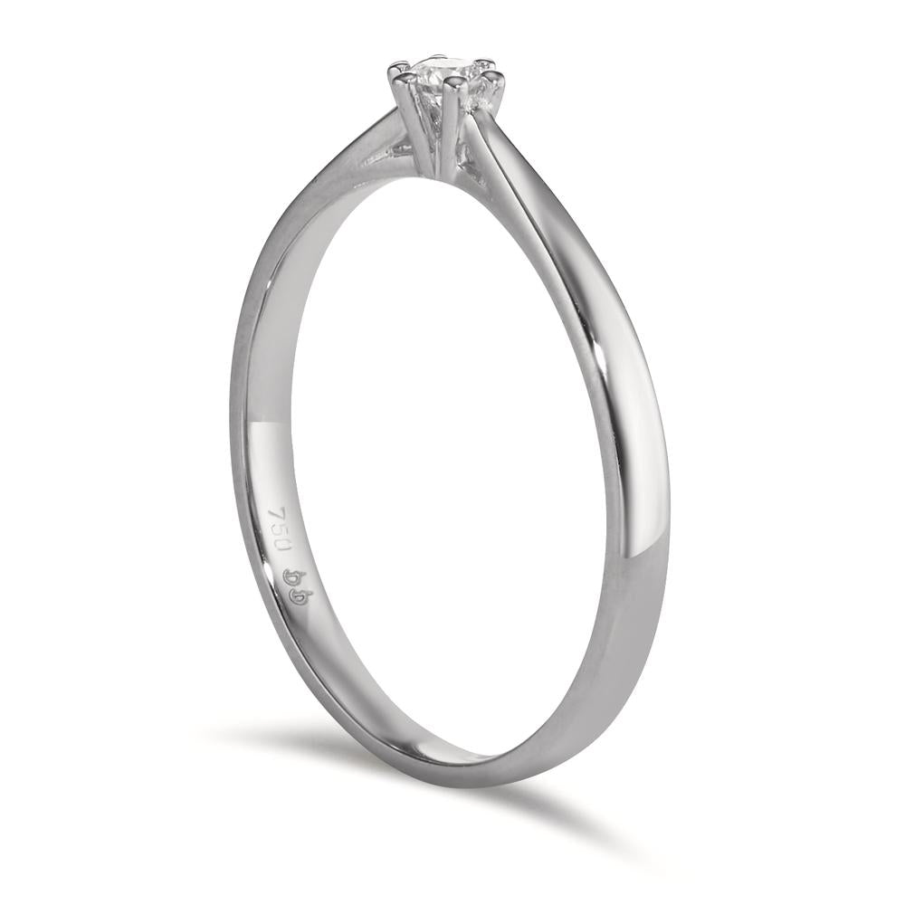 pierścionek zaręczynowy złoto białe 750/18 K Diament 0.075 ct, w-si