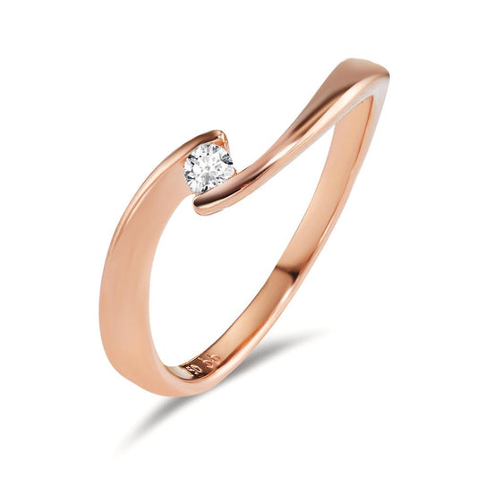 pierścionek zaręczynowy złoto czerwone 750/18 K Diament 0.06 ct, w-si