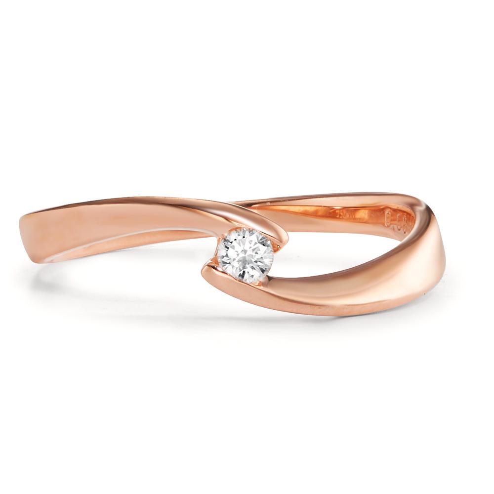 pierścionek zaręczynowy złoto czerwone 750/18 K Diament 0.06 ct, w-si