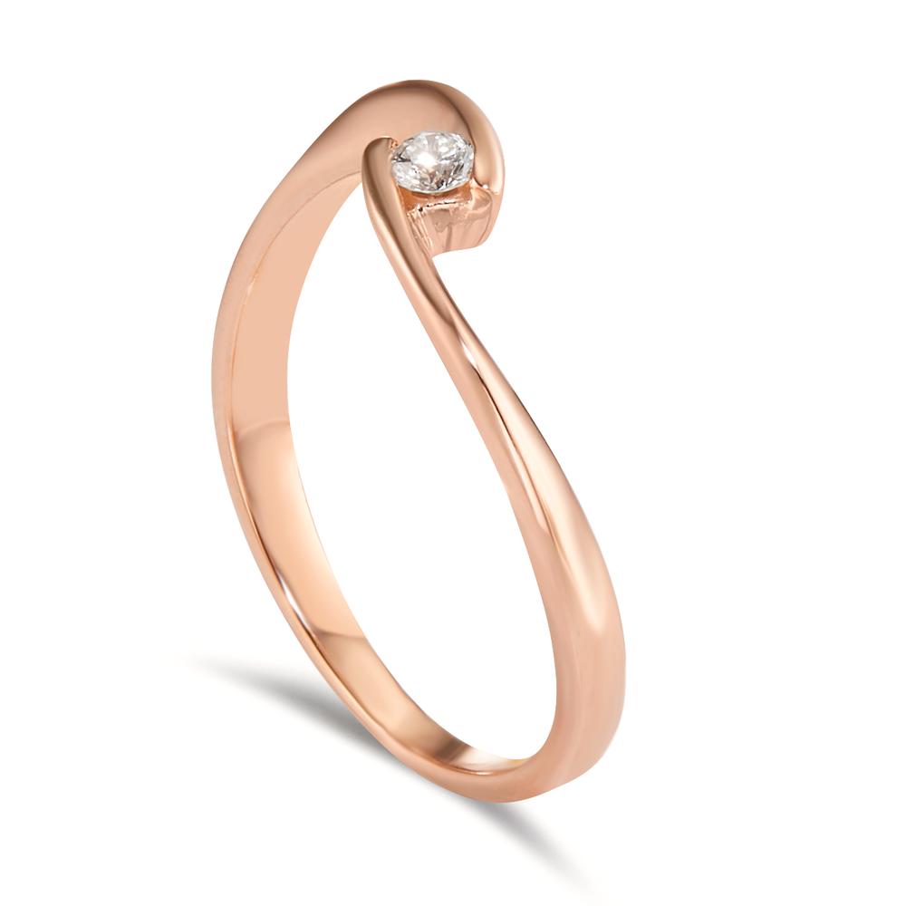 pierścionek zaręczynowy złoto czerwone 750/18 K Diament 0.06 ct, w-si