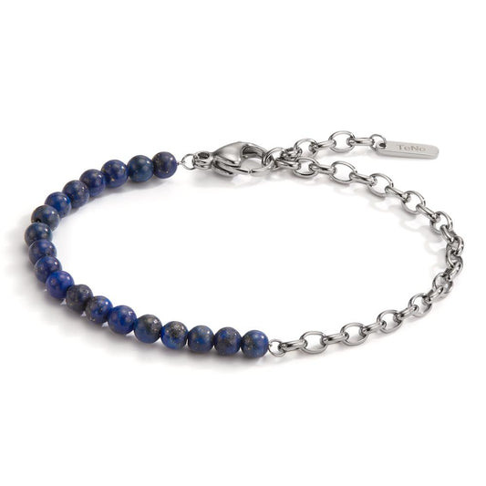 bransoletka stal nierdzewna Lapis lazuli 17.5-19.5 cm Ø4 mm
