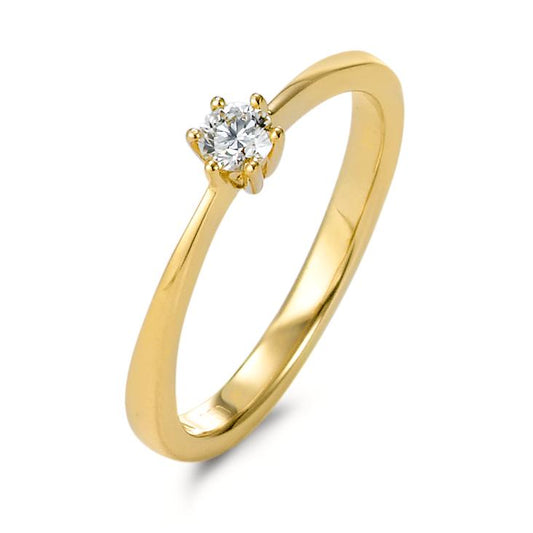 pierścionek zaręczynowy złoto żółte 750/18 K Diament 0.15 ct, w-si
