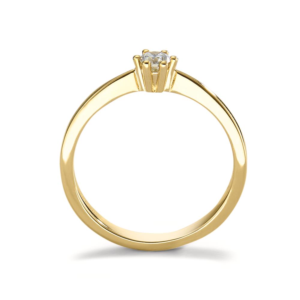 pierścionek zaręczynowy złoto żółte 750/18 K Diament 0.15 ct, w-si