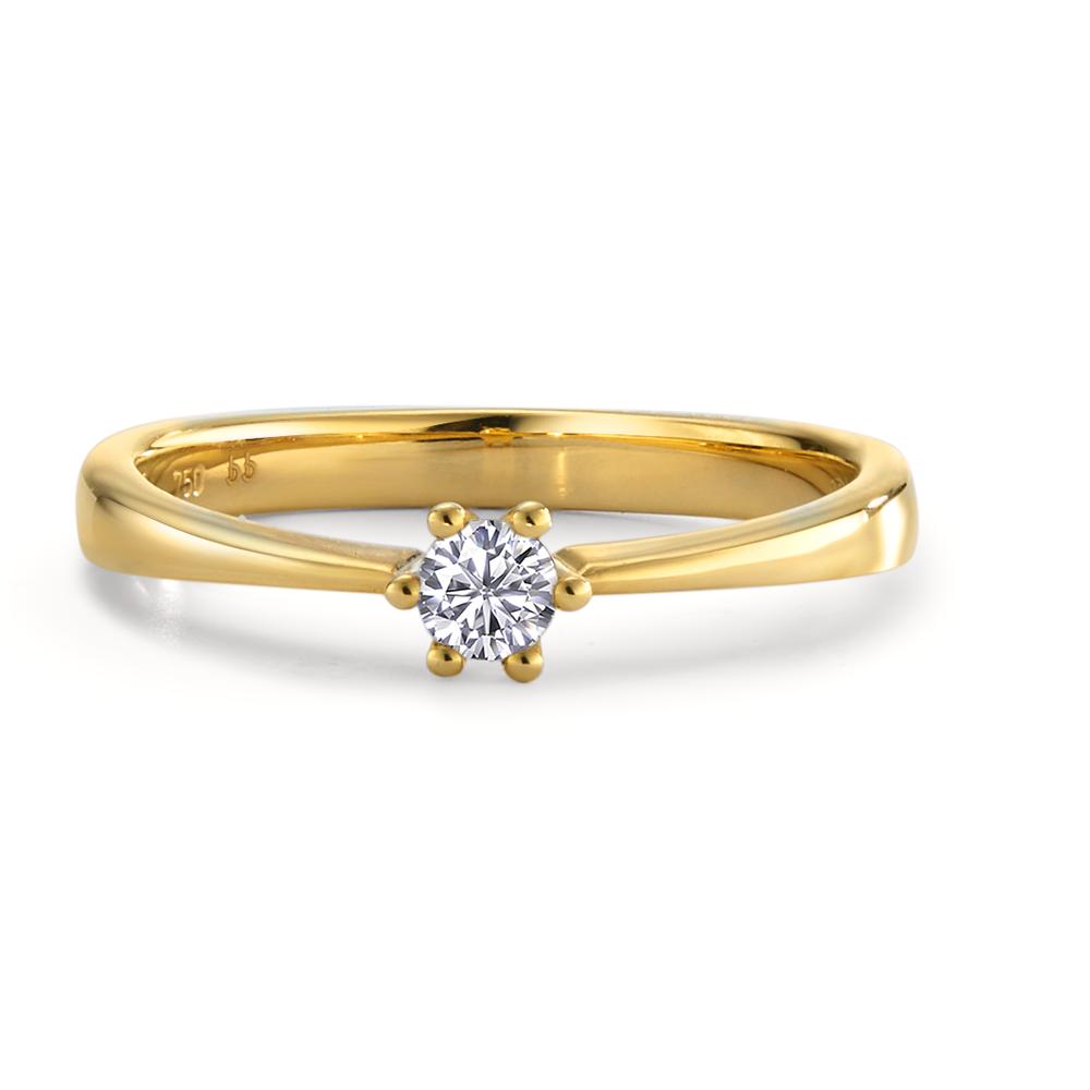 pierścionek zaręczynowy złoto żółte 750/18 K Diament 0.15 ct, w-si